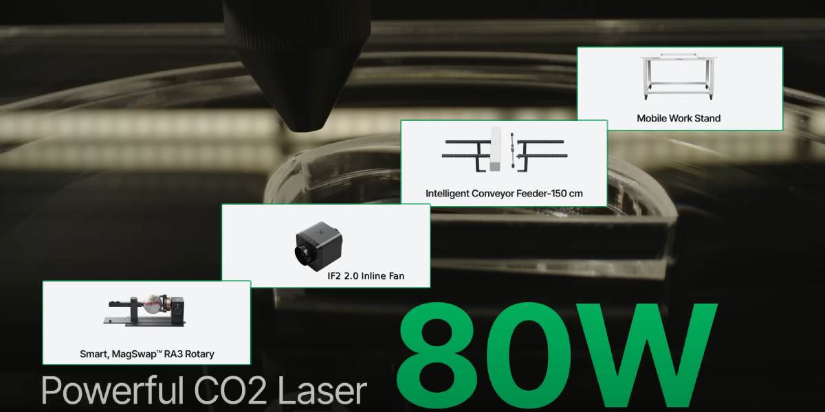 xTool P3 80W Універсальний комплект для лазерного гравіювання: комплектація